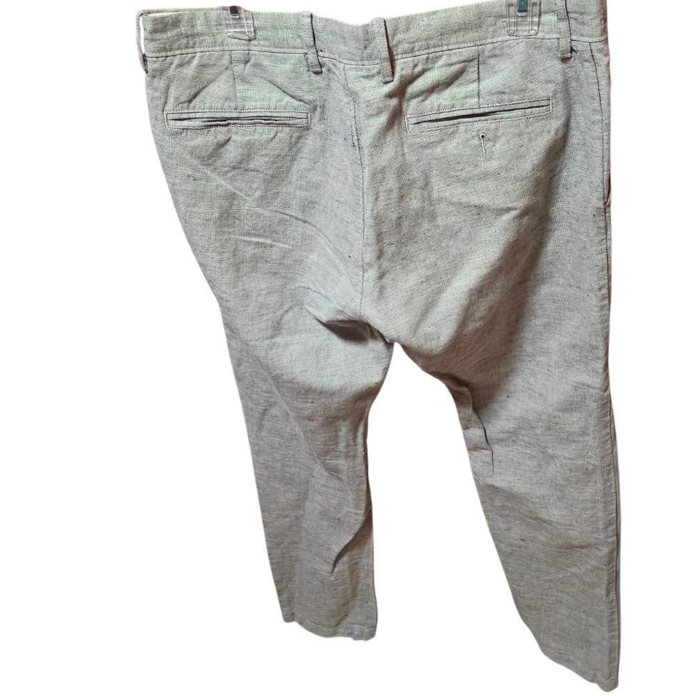J Crew Men's Linen Cotton Gray Chino Pants Size 34x34 - Picture 2 of 6